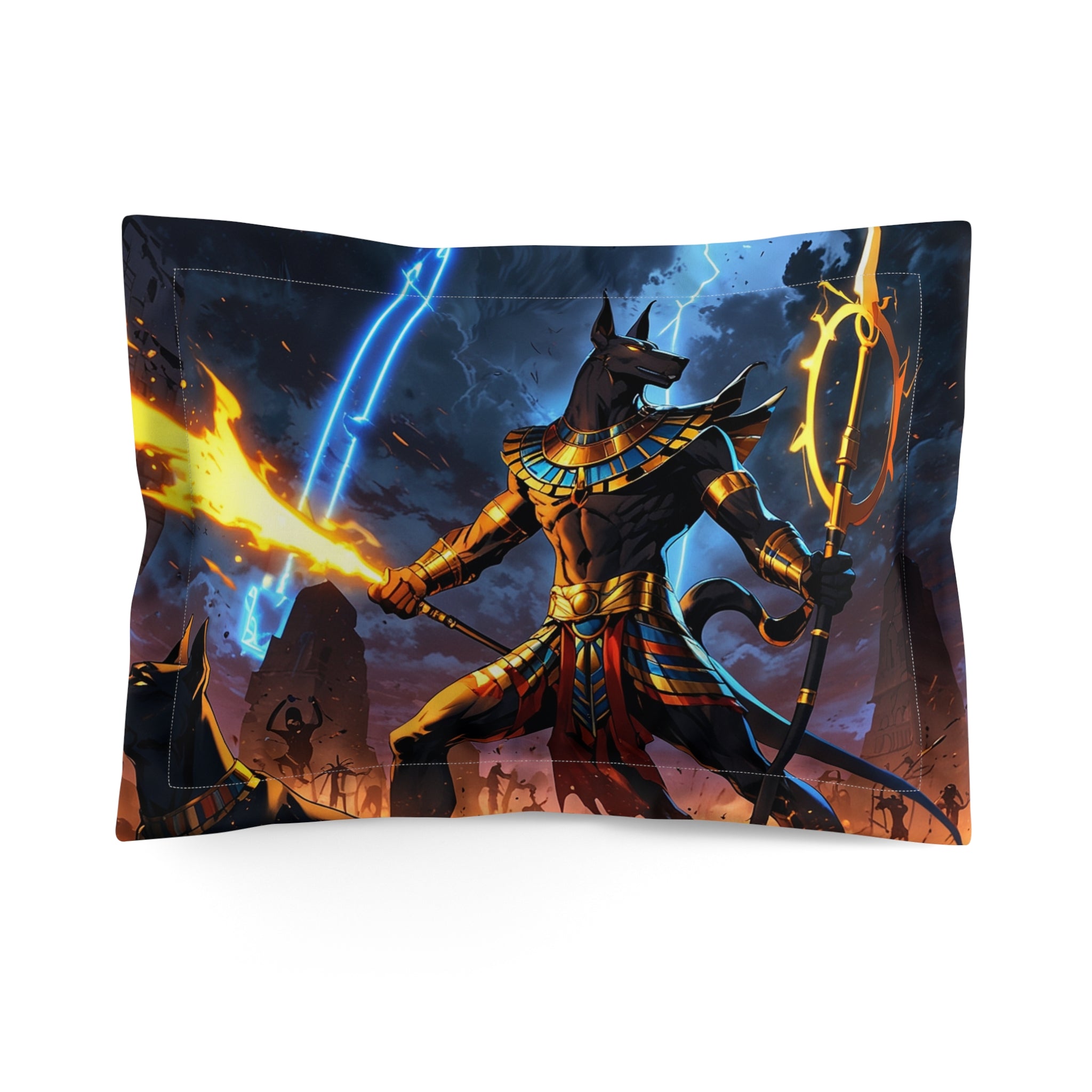 Anubis Egyptian God Microfiber Pillow Sham