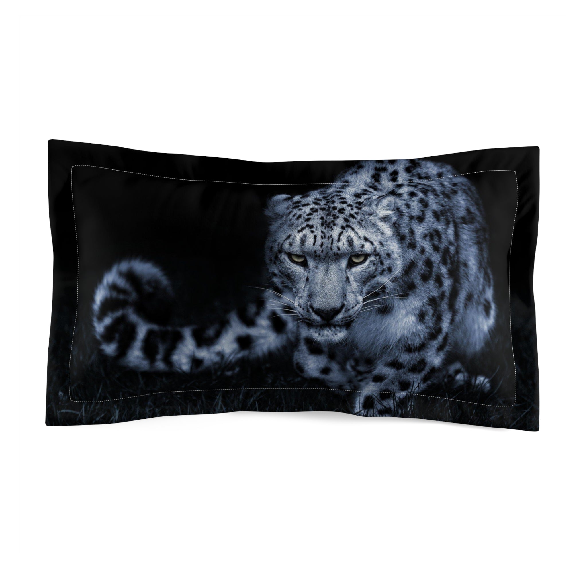 Fierce Snow Leopard Pillow Sham