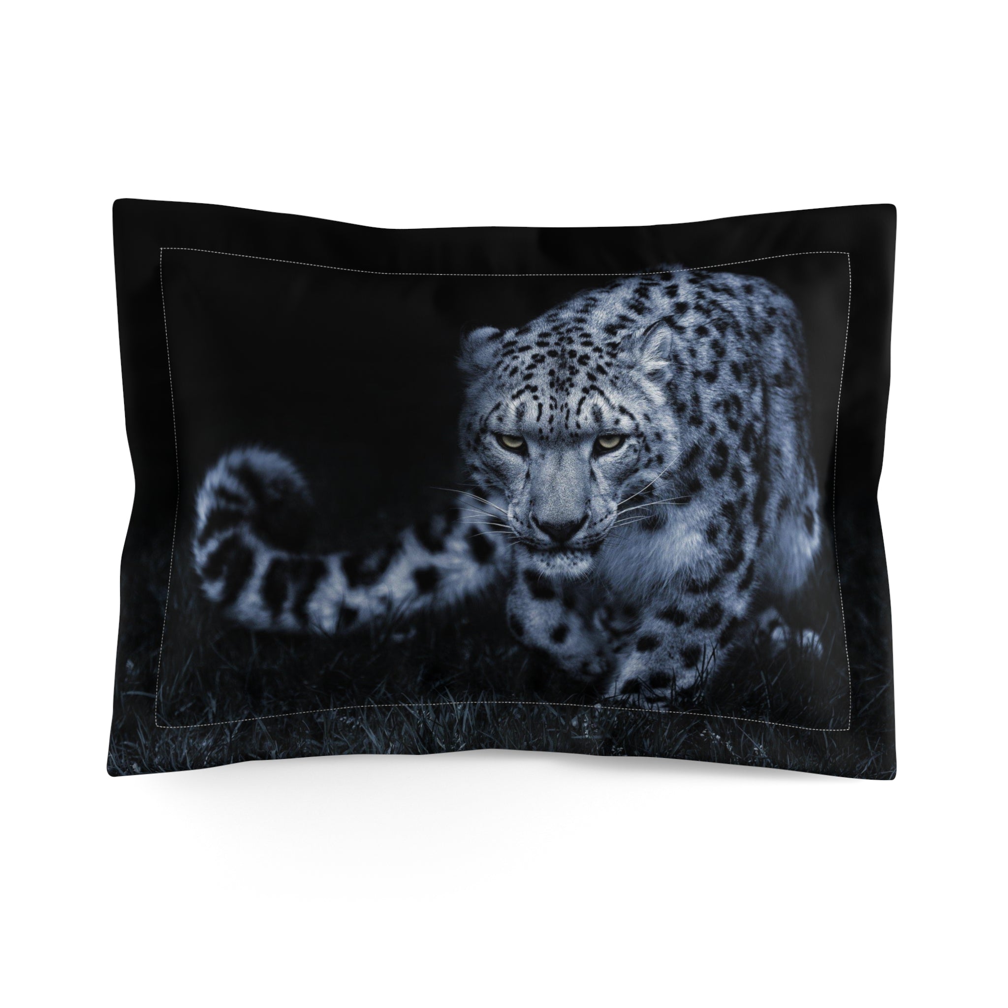Fierce Snow Leopard Pillow Sham
