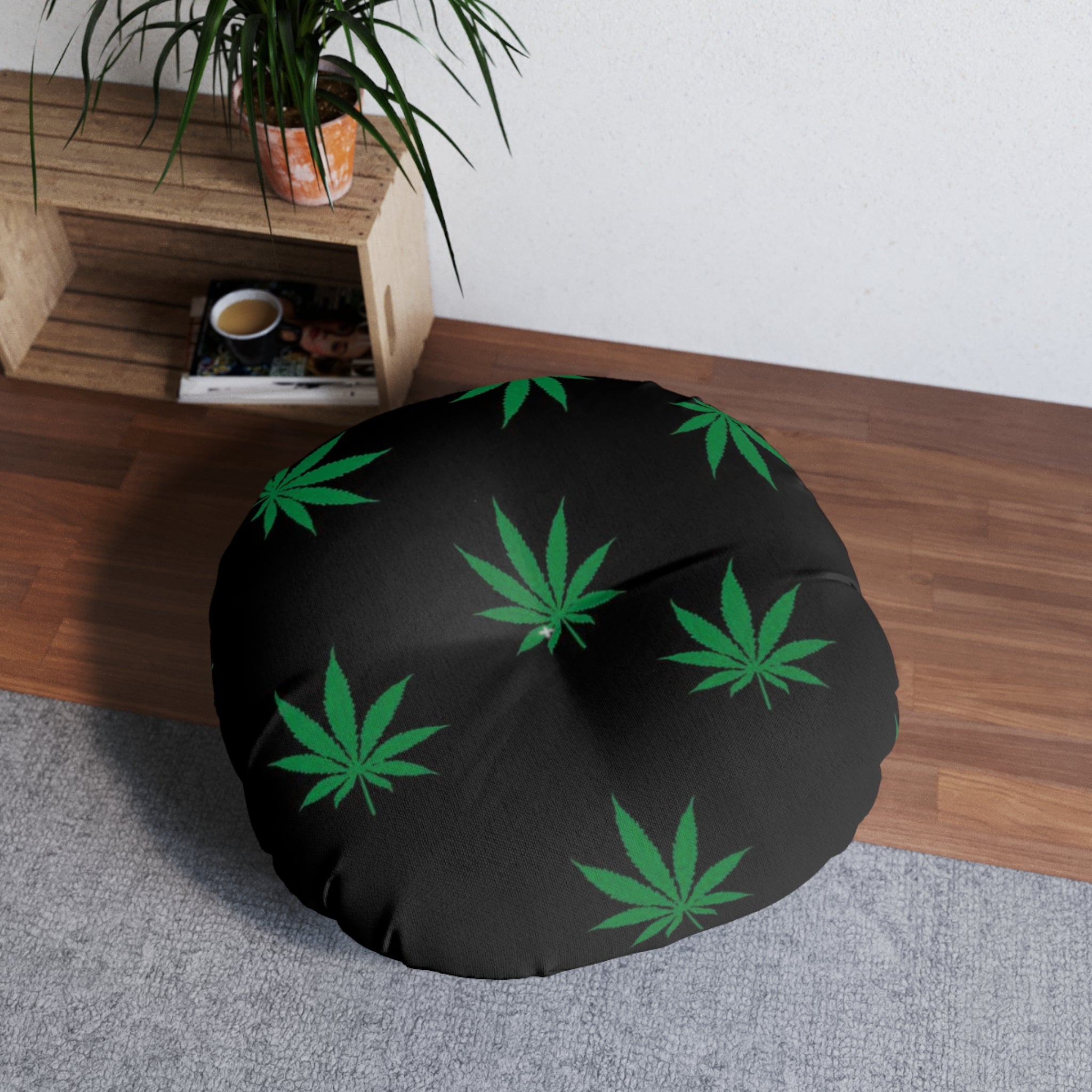 Weed Print Floor Pillow