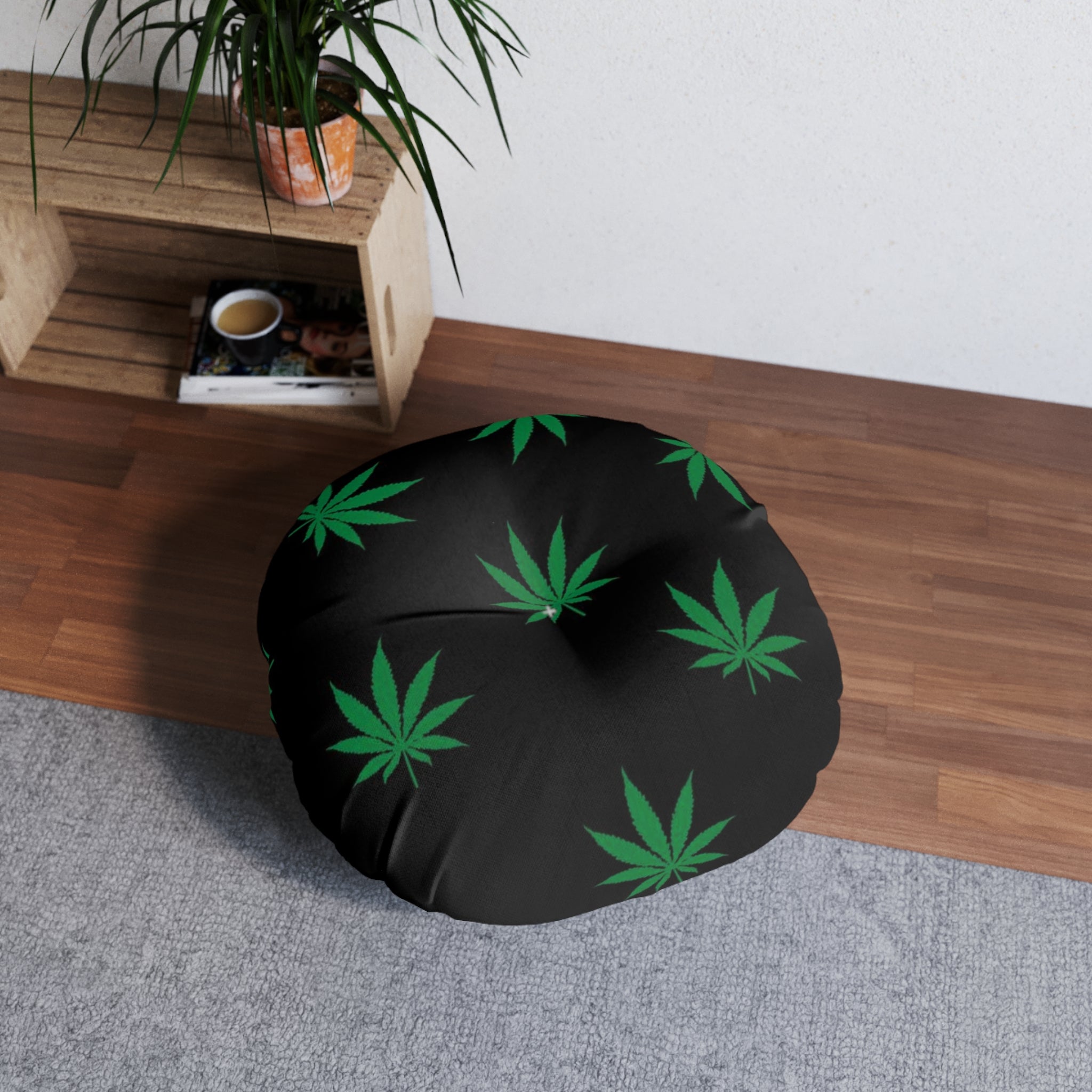 Weed Print Floor Pillow